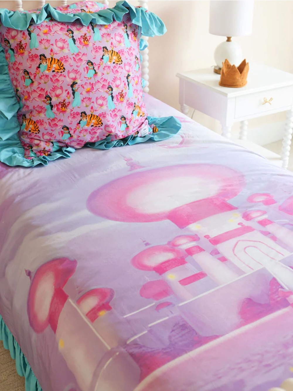 Posh Peanut Pink & Teal Disney Princess Jasmine Castle Duvet Cover